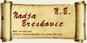 Nadja Brešković vizit kartica